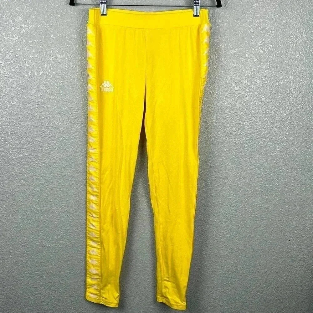 Kappa Women's 222 Banda Anen Yellow White Leggings Small